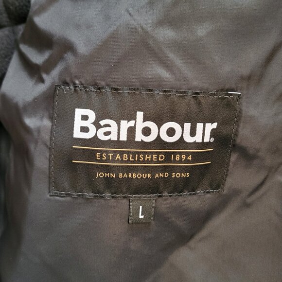 Barbour Powell Quilted Jacket in Black Men's Size Large - Picture 9 of 11